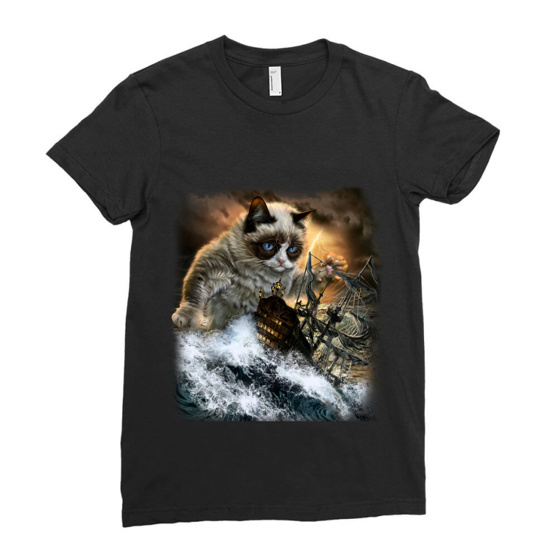 cat attacking ship shirt