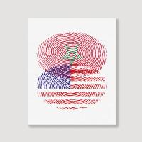 Moroccan American Fingerprint Flags T Shirt Portrait Canvas Print | Artistshot