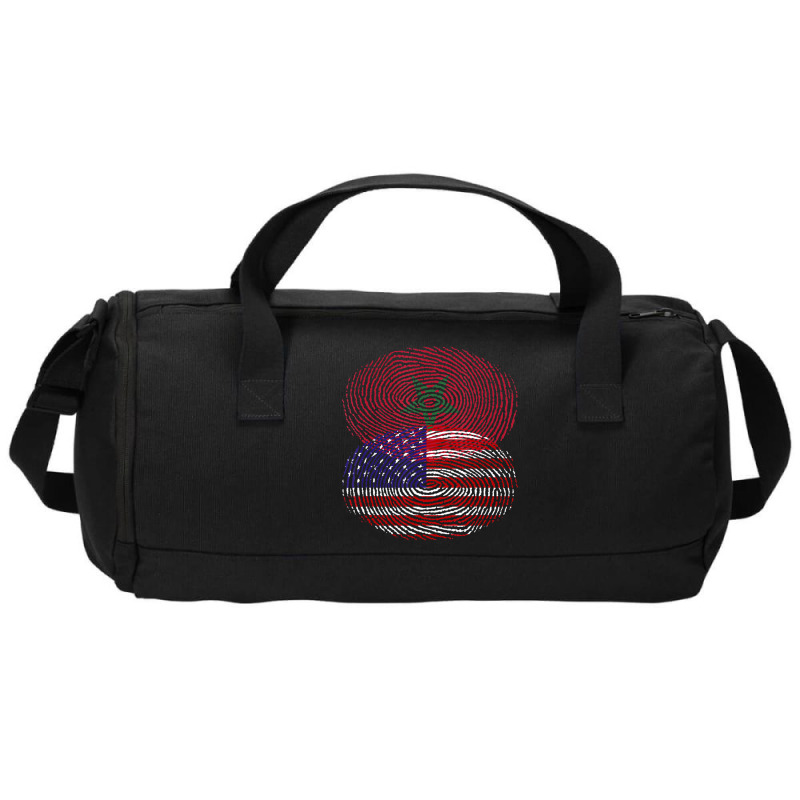 Moroccan American Fingerprint Flags T Shirt Duffel Bag by catricegar | Artistshot