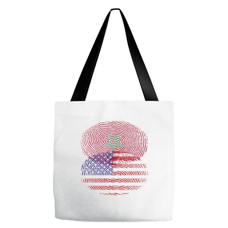 Moroccan American Fingerprint Flags T Shirt Tote Bags by catricegar | Artistshot