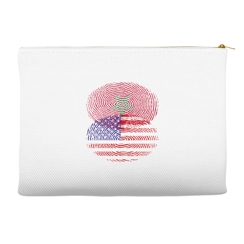 Moroccan American Fingerprint Flags T Shirt Accessory Pouches by catricegar | Artistshot