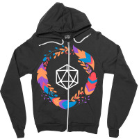 Rainbow Boho Polyhedral D20 Dice Tabletop Rpg Gami Zipper Hoodie | Artistshot