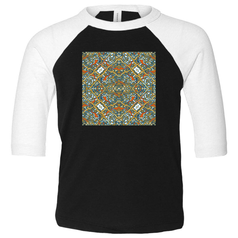 Tribal Vintage Ethnic Seamless Pattern Navajo Geometric Multicolor Sum Toddler 3/4 Sleeve Tee by agus03 | Artistshot