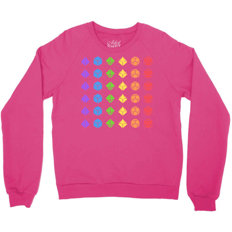 Rainbow Flag Polyhedral Dice Crewneck Sweatshirt by basaulajtonya | Artistshot