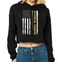 Biomedical Engineer American Flag Engineering Grad Cropped Hoodie | Artistshot