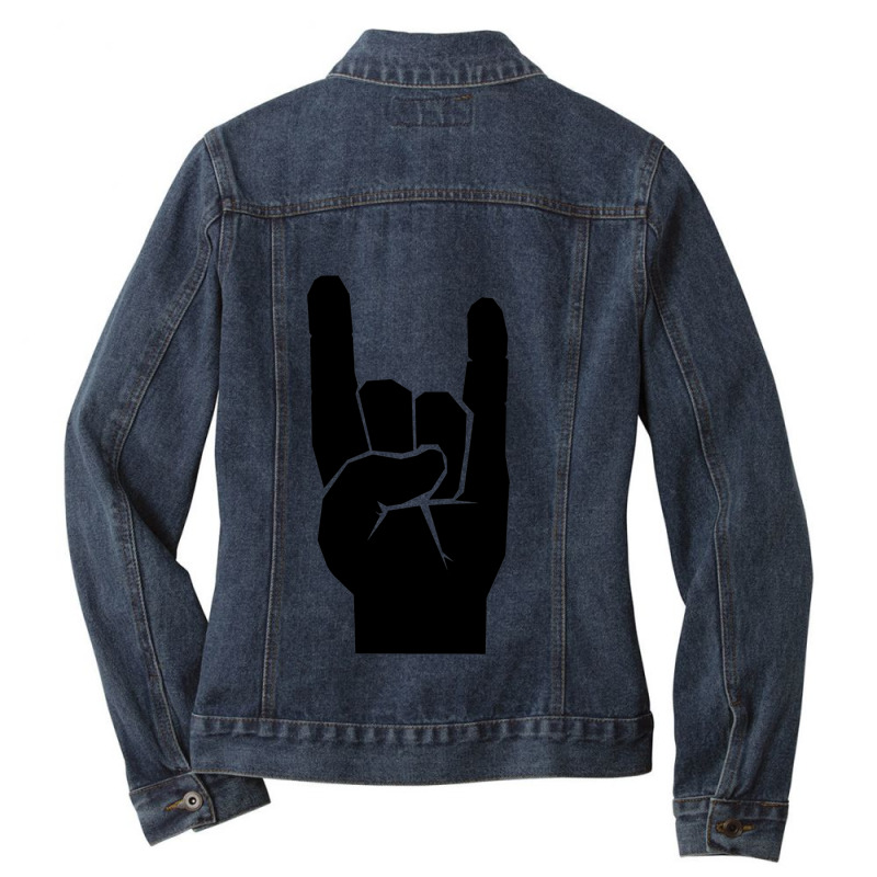 Heavy Metal Satan Horns Black Ladies Denim Jacket by NANCYLTICKLE-SUMMERS | Artistshot