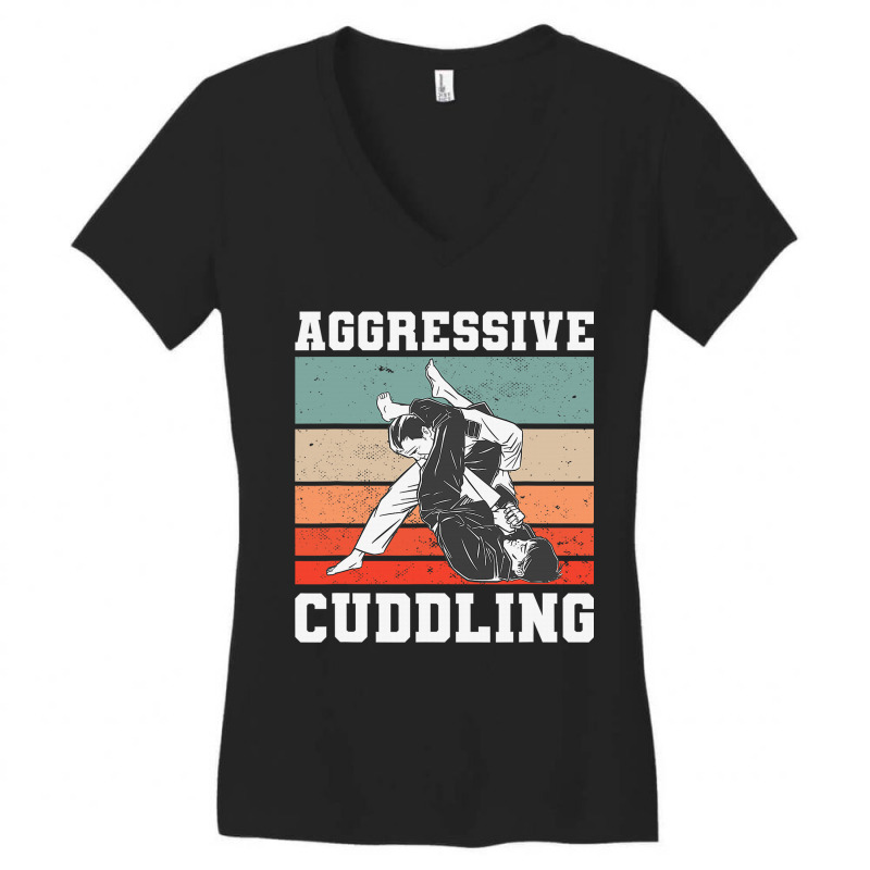 Aggressive Cuddling Judo Jiu Jitsu Martial Arts Women's V-Neck T-Shirt by guiUPTEES | Artistshot