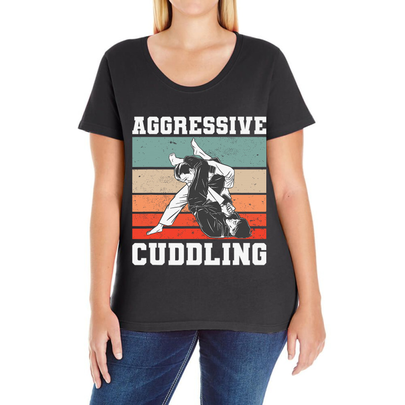 Aggressive Cuddling Judo Jiu Jitsu Martial Arts Ladies Curvy T-Shirt by guiUPTEES | Artistshot