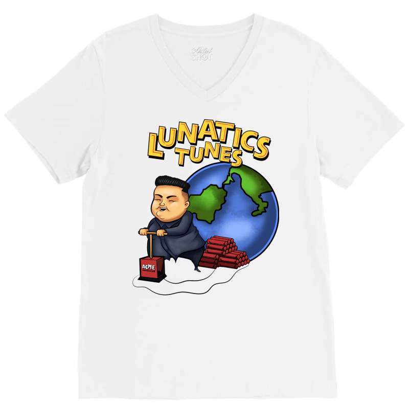 Lunatics Tunes  45 V-Neck Tee by dillietonrey4 | Artistshot