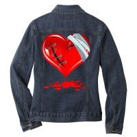 Black Broken Heart Shirt Men Women Pastel Goth Val Ladies Denim Jacket | Artistshot