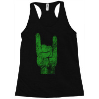 Heavy Metal Satan Horns Green Antiqued Racerback Tank | Artistshot