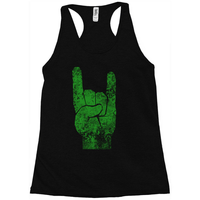 Heavy Metal Satan Horns Green Antiqued Racerback Tank by NANCYLTICKLE-SUMMERS | Artistshot