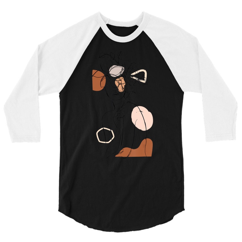 Line Art Face Abstract Art One Line Minimal Line D 3/4 Sleeve Shirt by kranendon | Artistshot