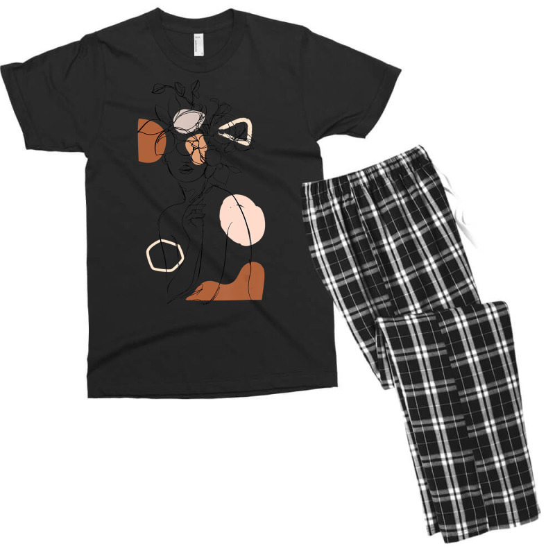 Line Art Face Abstract Art One Line Minimal Line D Men's T-shirt Pajama Set by kranendon | Artistshot