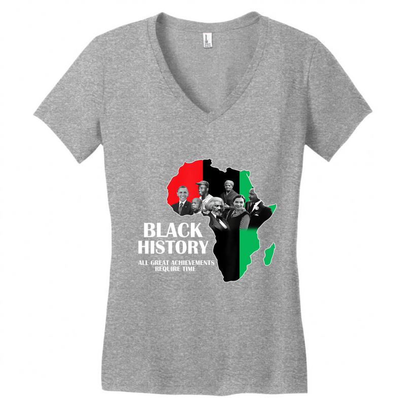 Black History Juneteenth Inspring Black Leader Map Women's V-Neck T-Shirt by aiiluurosy | Artistshot