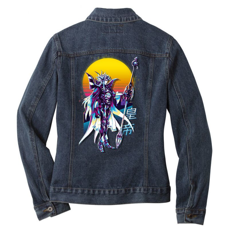 Final Fantasy Ii 2   Emperor Retrowave Ladies Denim Jacket by suardlakiof | Artistshot