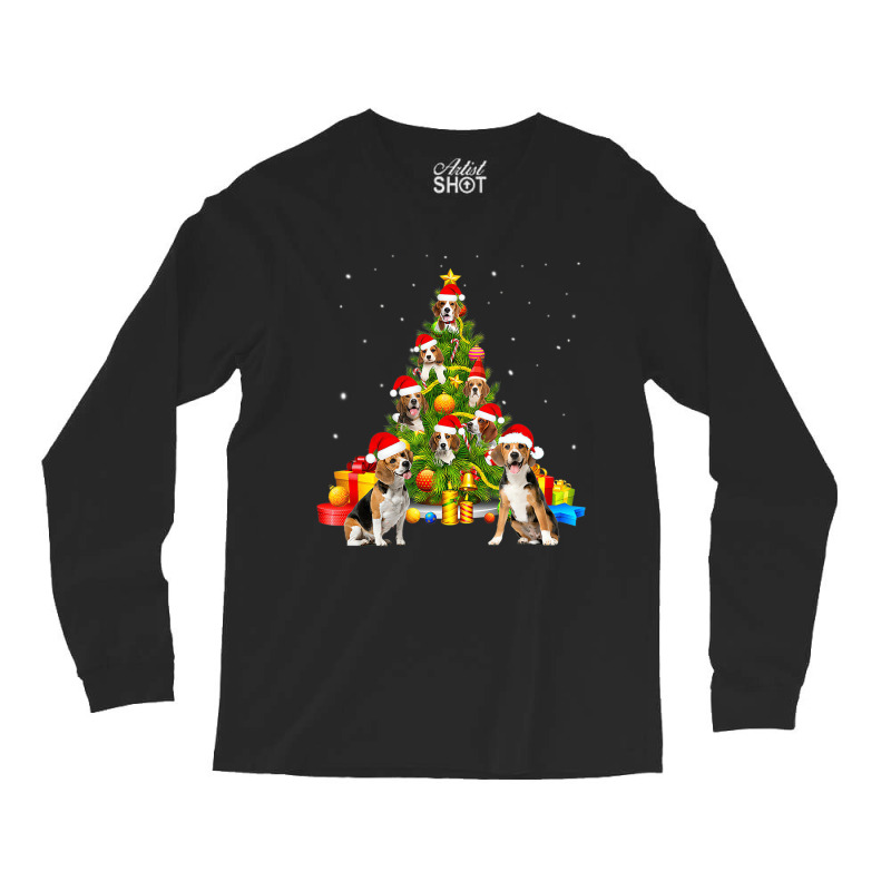 Beagle Dog Lover Matching Santa Beagle Christmas T Long Sleeve Shirts by holden | Artistshot