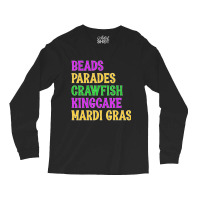 Beads, Parades, Crawfish, Kingcake, Mardi Gras Men Long Sleeve Shirts | Artistshot