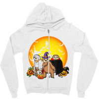 Boo Halloween Sloth With Pumpkin Funny Halloween C Zipper Hoodie | Artistshot