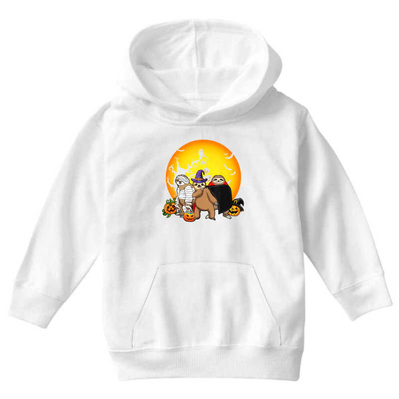 Boo Halloween Sloth With Pumpkin Funny Halloween C Youth Hoodie by holden | Artistshot