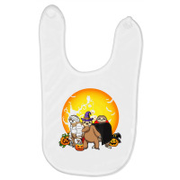 Boo Halloween Sloth With Pumpkin Funny Halloween C Baby Bibs | Artistshot