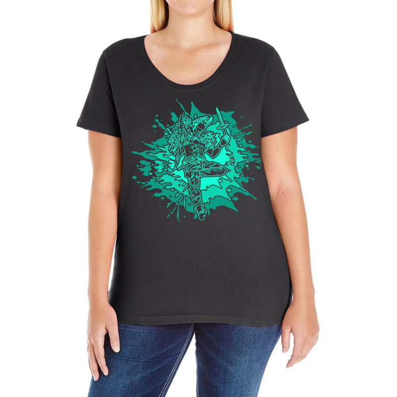 Bluegreen Simic Mage   Planeswalker Oko Thief Of C Ladies Curvy T-Shirt by wronazeinerl | Artistshot