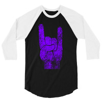 Heavy Metal Satan Horns Violet Antiqued 1 3/4 Sleeve Shirt | Artistshot