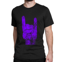 Heavy Metal Satan Horns Violet Antiqued 1 Classic T-shirt | Artistshot