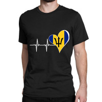 Barbados Bajan Flag Pride Heart Flag Map Dna Herit Classic T-shirt | Artistshot