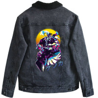 Final Fantasy Vi 6   Kefka Retrowave Unisex Sherpa-lined Denim Jacket | Artistshot