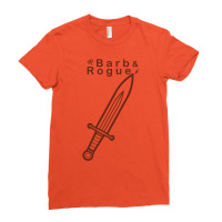 Cartoon Barb & Rogue Bastard Sword Outline Ladies Fitted T-shirt | Artistshot