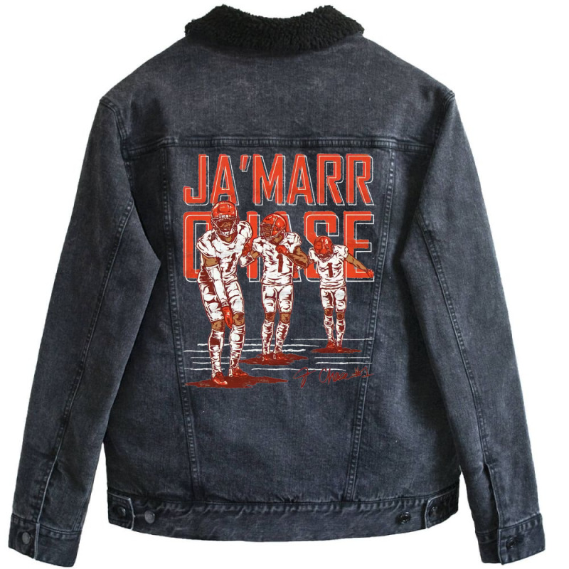 Ja'marr Chase Touchdown Dance Unisex Sherpa-Lined Denim Jacket by gadasiegeniad | Artistshot