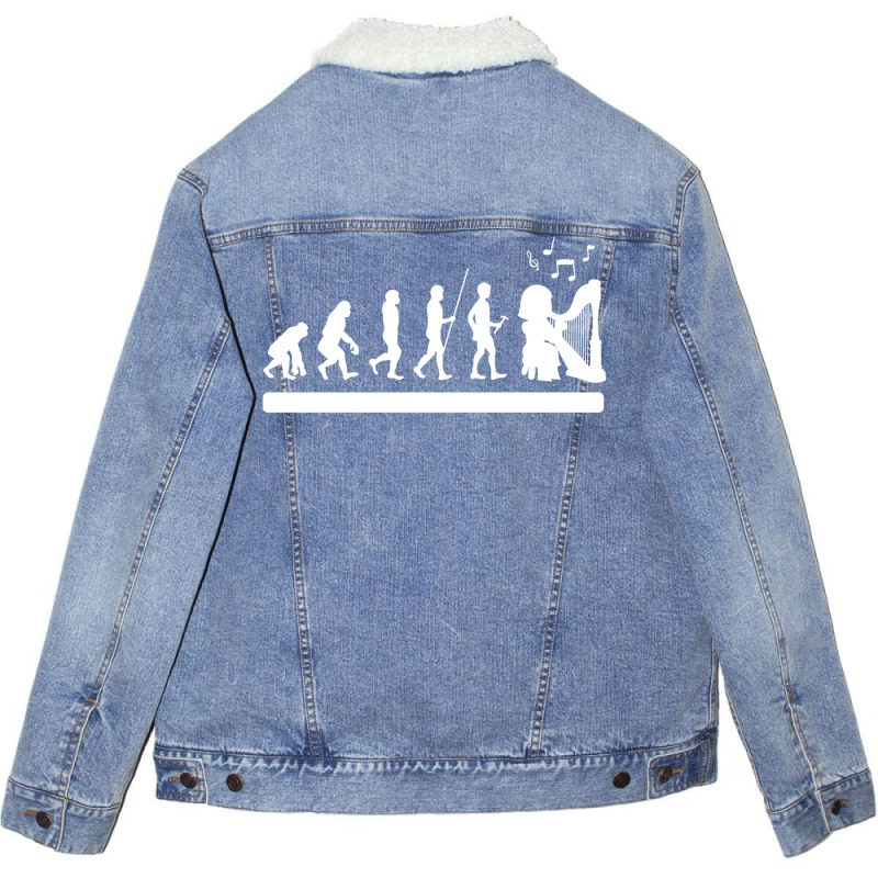 Harp Chordophone String Instrument Musikverein (9) Unisex Sherpa-lined Denim Jacket | Artistshot