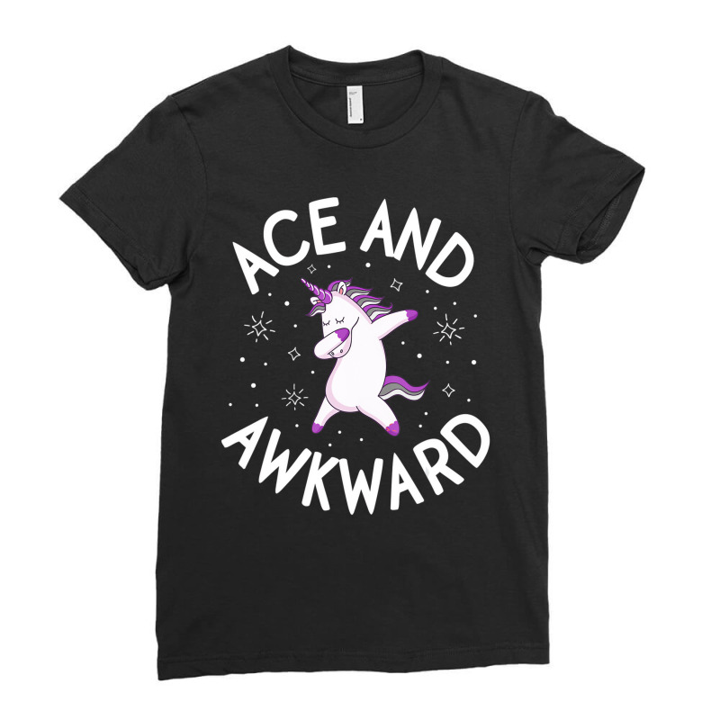 Asexual Pride Shirt Ace Awkward Unicorn Lgbtq Prid Ladies Fitted T-Shirt by imelde | Artistshot