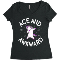 Asexual Pride Shirt Ace Awkward Unicorn Lgbtq Prid Women's Triblend Scoop T-shirt | Artistshot