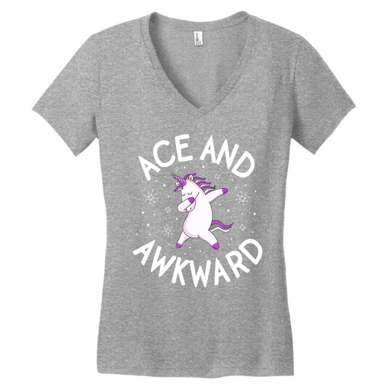 Asexual Pride Shirt Ace Awkward Unicorn Lgbtq Prid Women's V-Neck T-Shirt by imelde | Artistshot