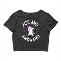 Asexual Pride Shirt Ace Awkward Unicorn Lgbtq Prid Crop Top | Artistshot