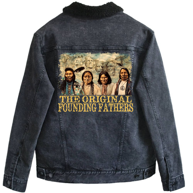 Original Founding Fathers Native American Pullover Unisex Sherpa-lined Denim Jacket | Artistshot