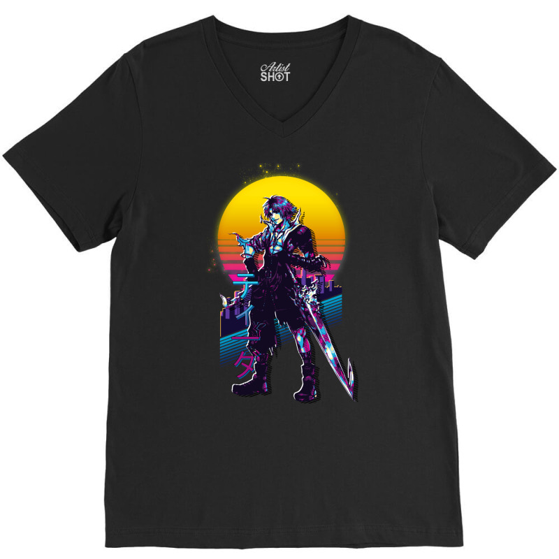 Final Fantasy X 10   Tidus Retrowave V-Neck Tee by suardlakiof | Artistshot