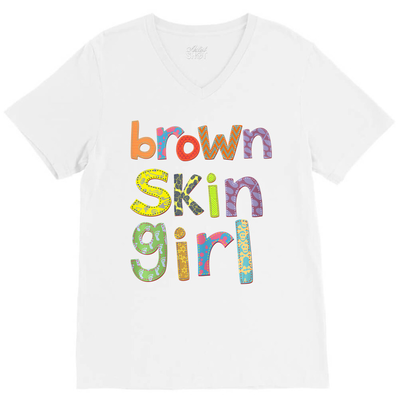 Brown Skin Girl Womens Kids African American Pro B V-neck Tee | Artistshot