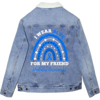 I Wear Blue For My Friend T1d Type 1 Diabetes Awar Unisex Sherpa-lined Denim Jacket | Artistshot