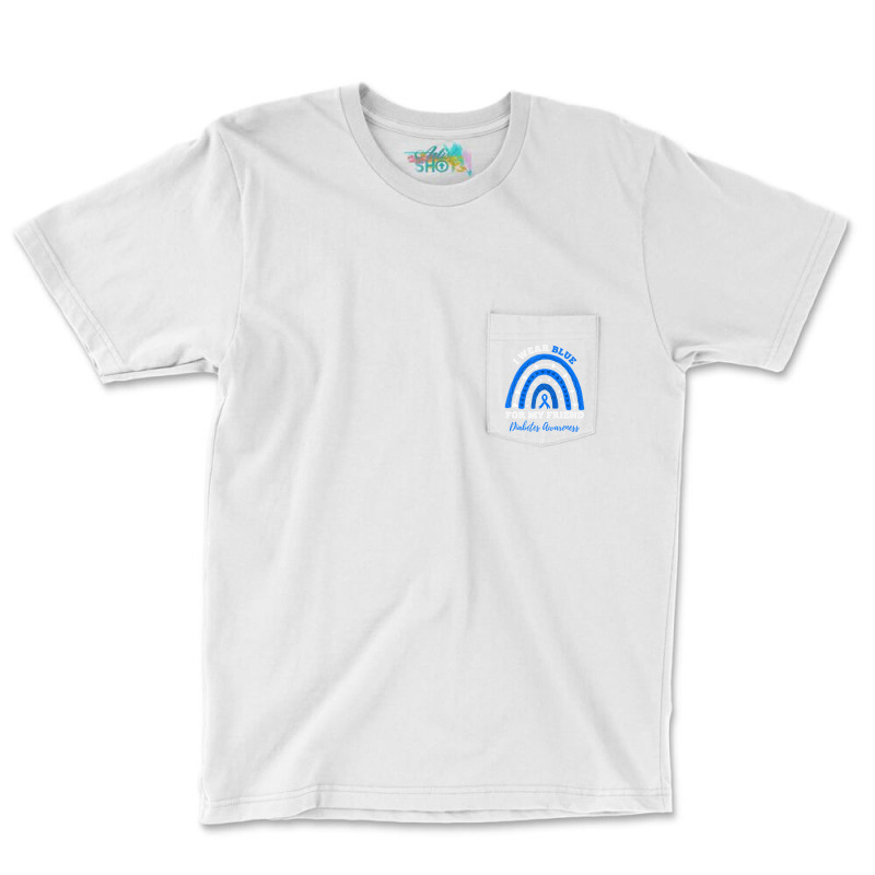 I Wear Blue For My Friend T1d Type 1 Diabetes Awar Pocket T-shirt | Artistshot