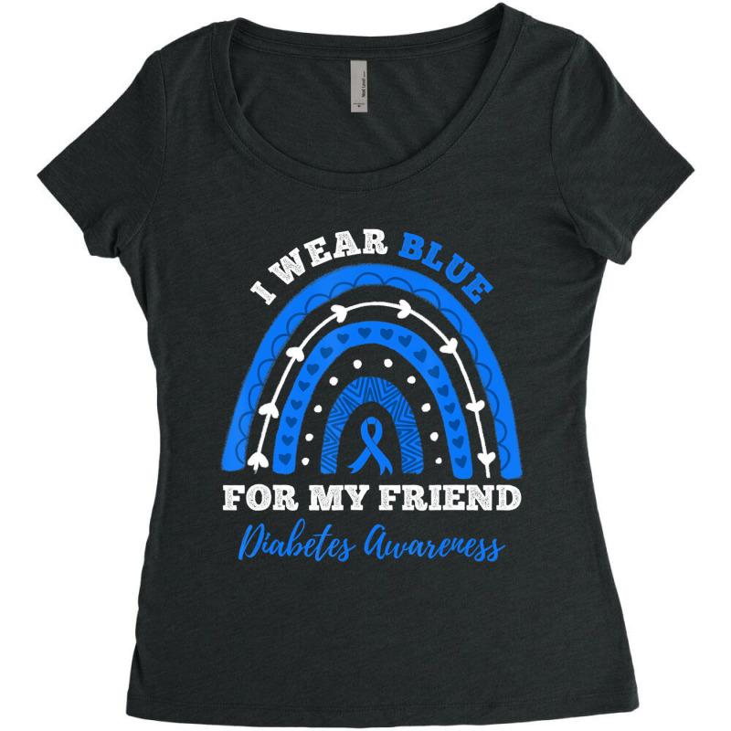 I Wear Blue For My Friend T1d Type 1 Diabetes Awar Women's Triblend Scoop T-shirt by hausch | Artistshot