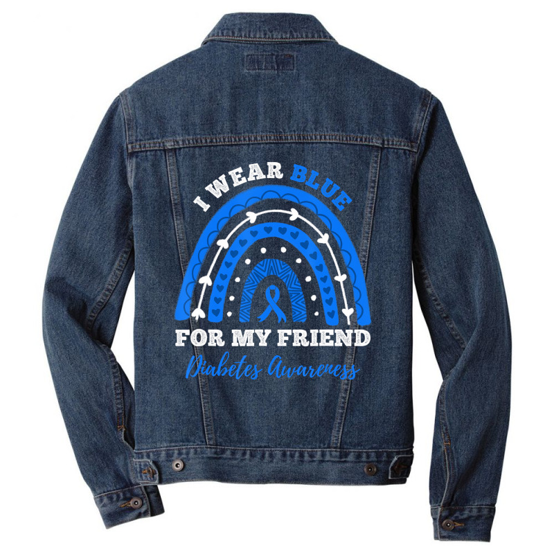 I Wear Blue For My Friend T1d Type 1 Diabetes Awar Men Denim Jacket | Artistshot