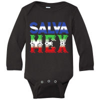 El Salvador And Mexico Colorful Heritage T Shirt Long Sleeve Baby Bodysuit | Artistshot