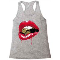 Red Lips Bullet Biting T Shirt Racerback Tank | Artistshot