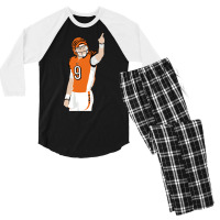 Jeaux Burreaux Football  Burrow 5 Men's 3/4 Sleeve Pajama Set | Artistshot