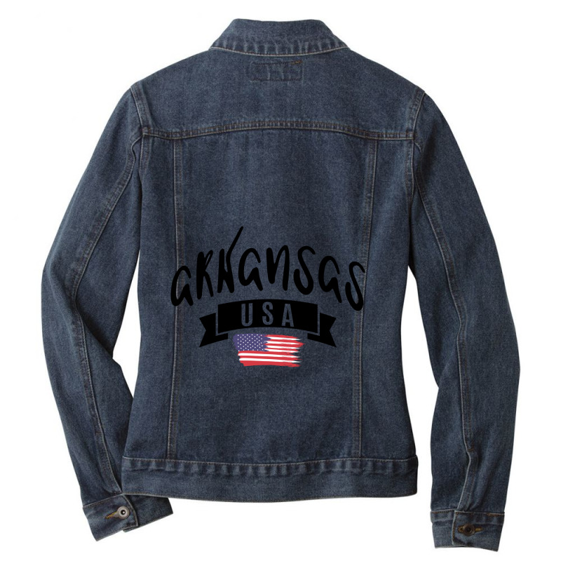 Arkansas Ladies Denim Jacket by Ale Ceconello | Artistshot