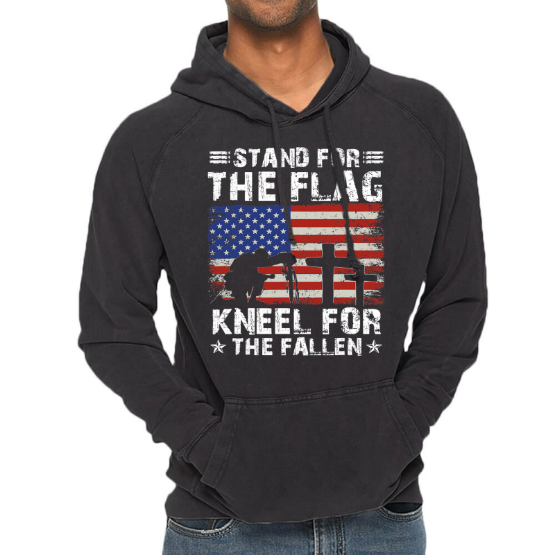 Patriotic Military Veteran American Flag Stand For Vintage Hoodie | Artistshot