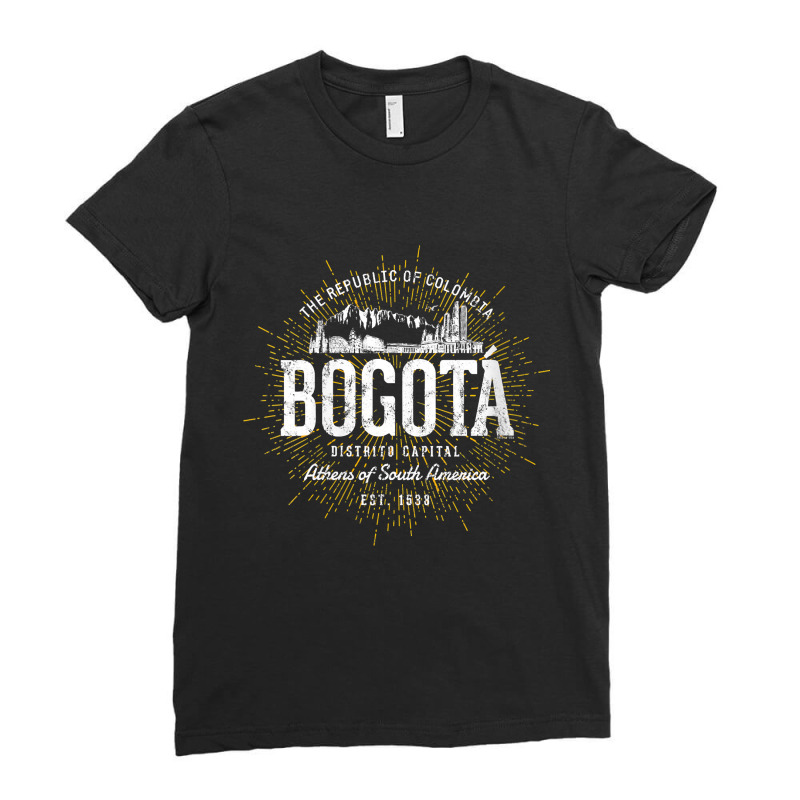 Womens Colombia Vintage Style Retro Bogotá V Neck Ladies Fitted T-Shirt by qadina | Artistshot